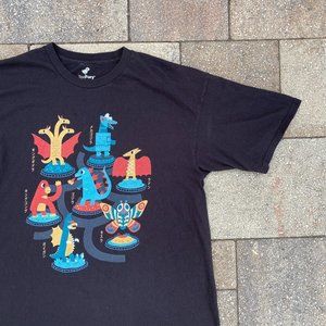 Tee Fury GODZILLA Characters Mothra Japanese Black Cotton T Shirt Size XL READ